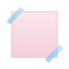 Pink Sticky Note Paper with Blue Tape for Personal Reminders.