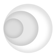 Gray Concentric Overlapping Circles Diagram in Soft UI Style on a Transparent Background.	