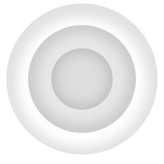 Soft Gray Neumorphic Concentric Circles Abstract UI Design Element.