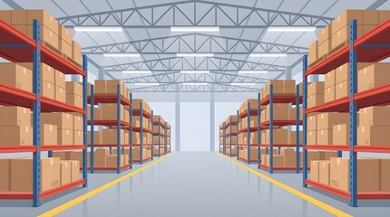 Fototapeta premium freight containers in the warehouse