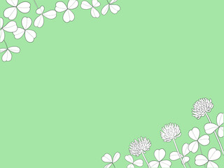 シロツメクサの線画のフレーム