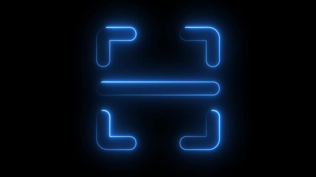 Neon line QR code animated lineal symbol icon. Scanning QR code symbol Scan sign QR Code Bar Code, scan sign, QR scan interface