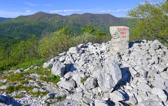 Szczyt Zagradski vrh, Gorski Kotar, Pasmo g&oacute;rskie G&oacute;ry Dynarskie, Chorwacja, Europa,