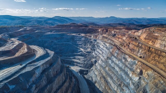 Aerial View of Open Pit Mine