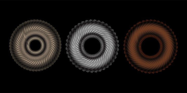 Gold, silver and bronze metal circle frames 3d vector realistic illustration. First, second and third place medals or buttons isolated on white background. Certified. Quality blank, empty badge set.