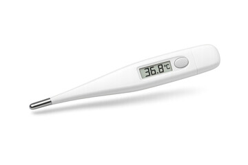 Digital thermometer displaying 36.8 celsius body temperature