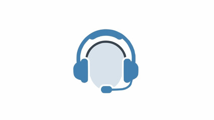 Blue headset with microphone icon. © fero 
