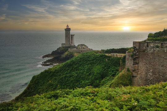 Scenic view with Petit Minou Lighthouse in Brittany France