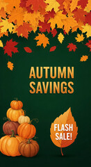 Fototapeta premium Autumn foliage with text 