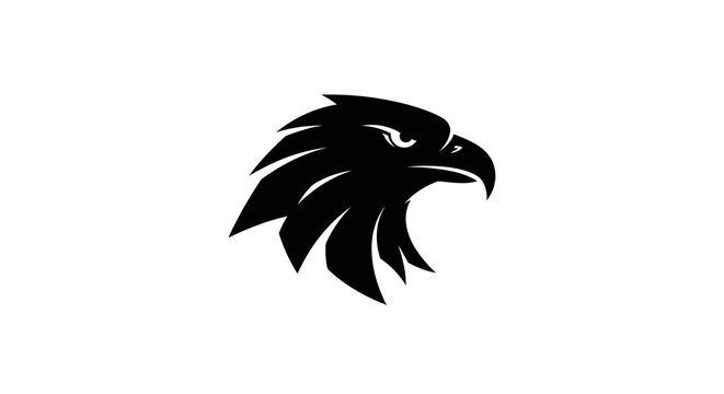 Eagle head silhouette on white background