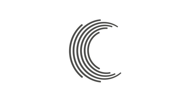 Black crescent moon shape design.