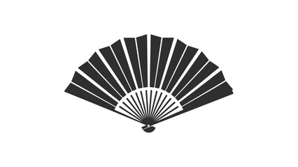 Black handheld folding decorative fan. © Nurjanah