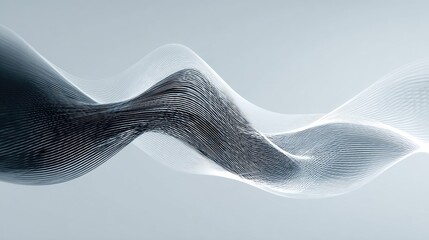 Fototapeta premium Abstract wave forms in shades of gray elegant and flowing design element