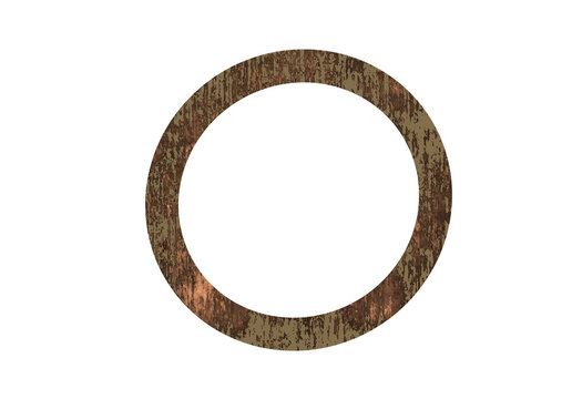 Rustic Copper Circle Frame Isolated on Transparent Background
