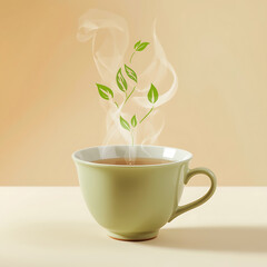 cup of tea with flower