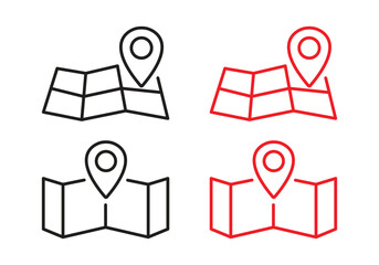 Vector Location Pin With Map Icon Set
