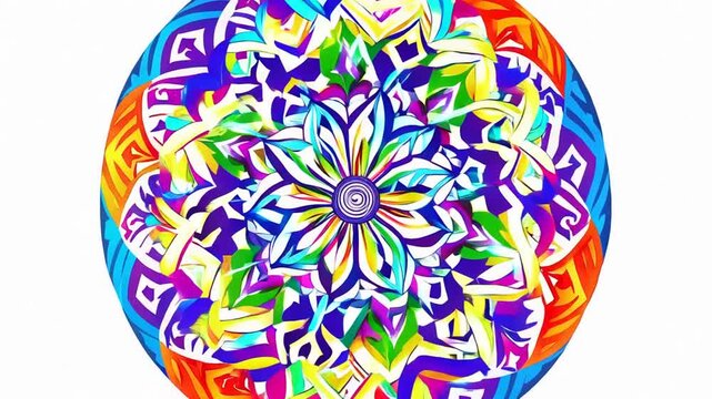 Colorful abstract mandala design on transparent background for wallpaper or decoration