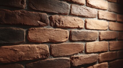 Obraz premium Textured Brick Wall in Warm Tones, Perfect for Backgrounds, Interior Decor, or Architectural Designs, Highlighting Rustic Charm and Natural Appeal