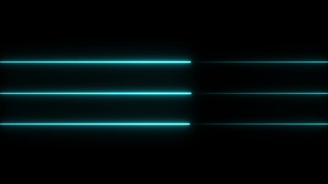 Three horizontal cyan neon lines on black background  