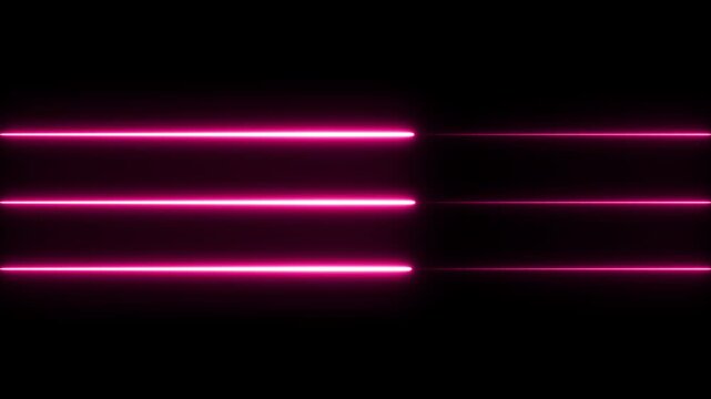 Three horizontal magenta neon lines on black background  