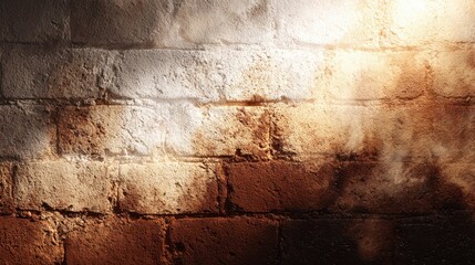 Fototapeta premium Textured Wall Surface with Warm Lighting Creating a Unique Contrast of Shadows and Hues in an Urban Setting for Creative Projects and Backgrounds