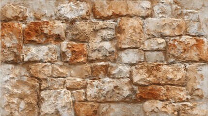 Fototapeta premium Textured Stone Wall with Earthy Tones and Natural Variations Ideal for Backgrounds, Architecture Designs, and Rustic Themes in Visual Projects