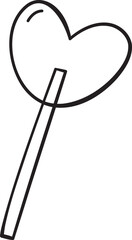 Lollipop Heart On Stick Doodle