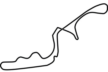 Naklejka premium Suzuka Racing Circuit Japan International Racing Course Map Blank Design