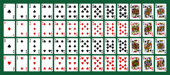 Poker set with isolated cards. Poker playing cards, full deck. Vector 10 eps. © Cali6ro