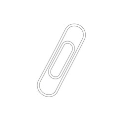 Obraz premium Simple outline graphic of a classic paperclip, a common office supply for organizing documents and papers