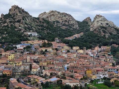 Vista con Drone del  Borgo di Aggius