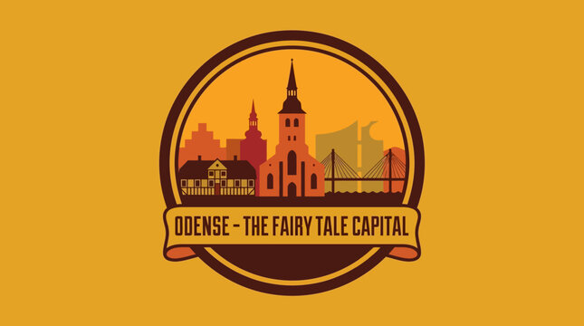 Odense - The Fairy Tale Capital City Landmark Silhouette