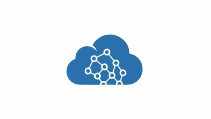Obraz premium Cloud Computing Network Icon Illustration.