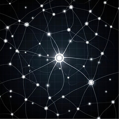Fototapeta premium Artificial Intelligence Neural Network Node Connection Concept