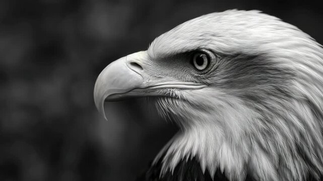 Close-up of a majestic eagle's face