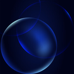 Minimal style dark blue circle center bubble decoration background. Modern Trendy design in vector Illustration