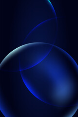 Minimal style dark blue circle center bubble decoration background. Modern Creative trendy design