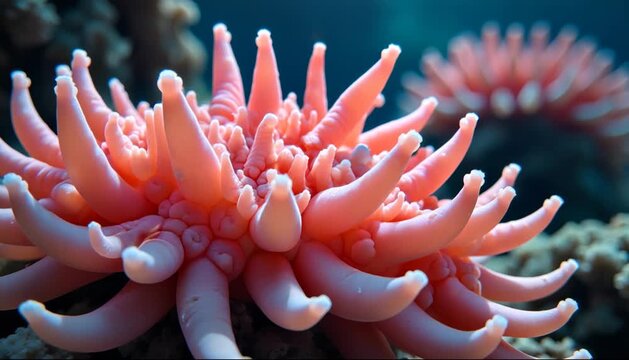 Time lapse of coral polyps opening and closing 