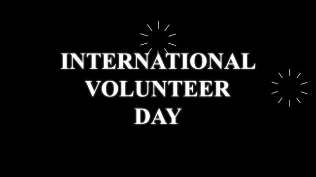 International Volunteer Day text volunteering volunteerism