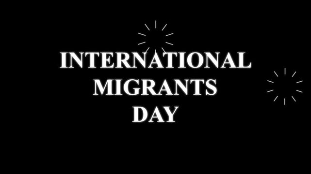 International Migrants Day text migration immigration