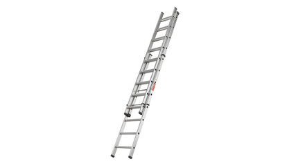 Aluminum Extension Ladder on Black Background