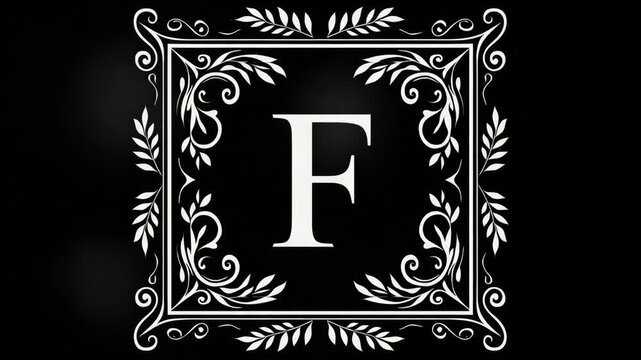 F Floral Emblem Logo Monogram