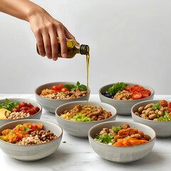 hand holding a dish of fresh vegetables