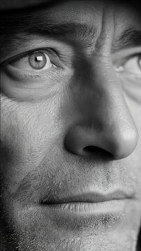 Thoughtful man in profile