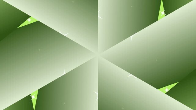 Abstract green radial pattern with symmetrical shapes and light effects