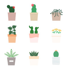 화분 & 다육식물 일러스트 9종 세트