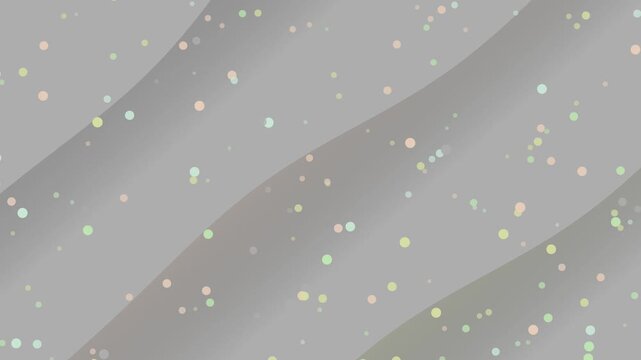 A serene gray background adorned with pastel dots and wavy lines viewed from a straight-on perspective with decorative elements