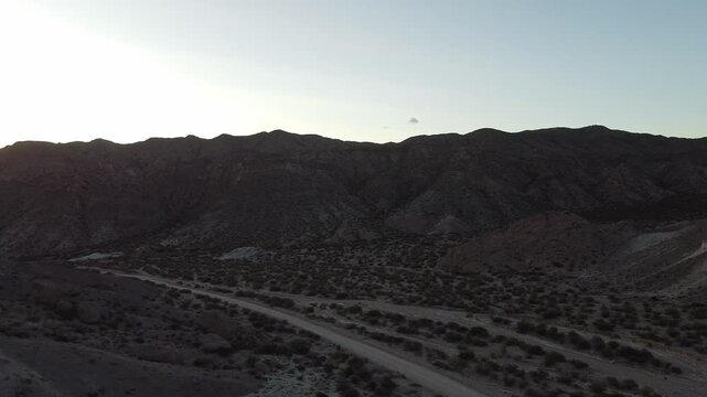 Scenic Mountains and Desert Landscape at Sunset in Mendoza, Argentina