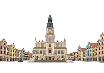Fototapeta premium Historic Old Town Hall Building Architecture.