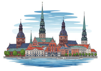 Fototapeta premium Lund Cathedral Sweden Architecture Landmark.